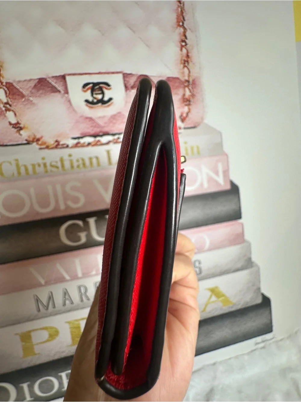 Tory Burch Red Zip-Around Continental Wallet with Gold Logo